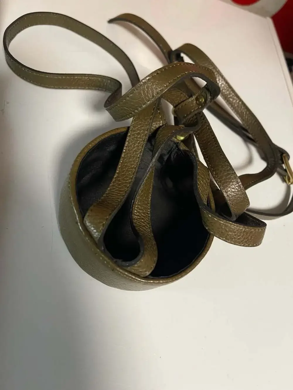 J.P. Ourse & Cie. Vintage Genuine Leather Single Wine Bottle Carrier Tote